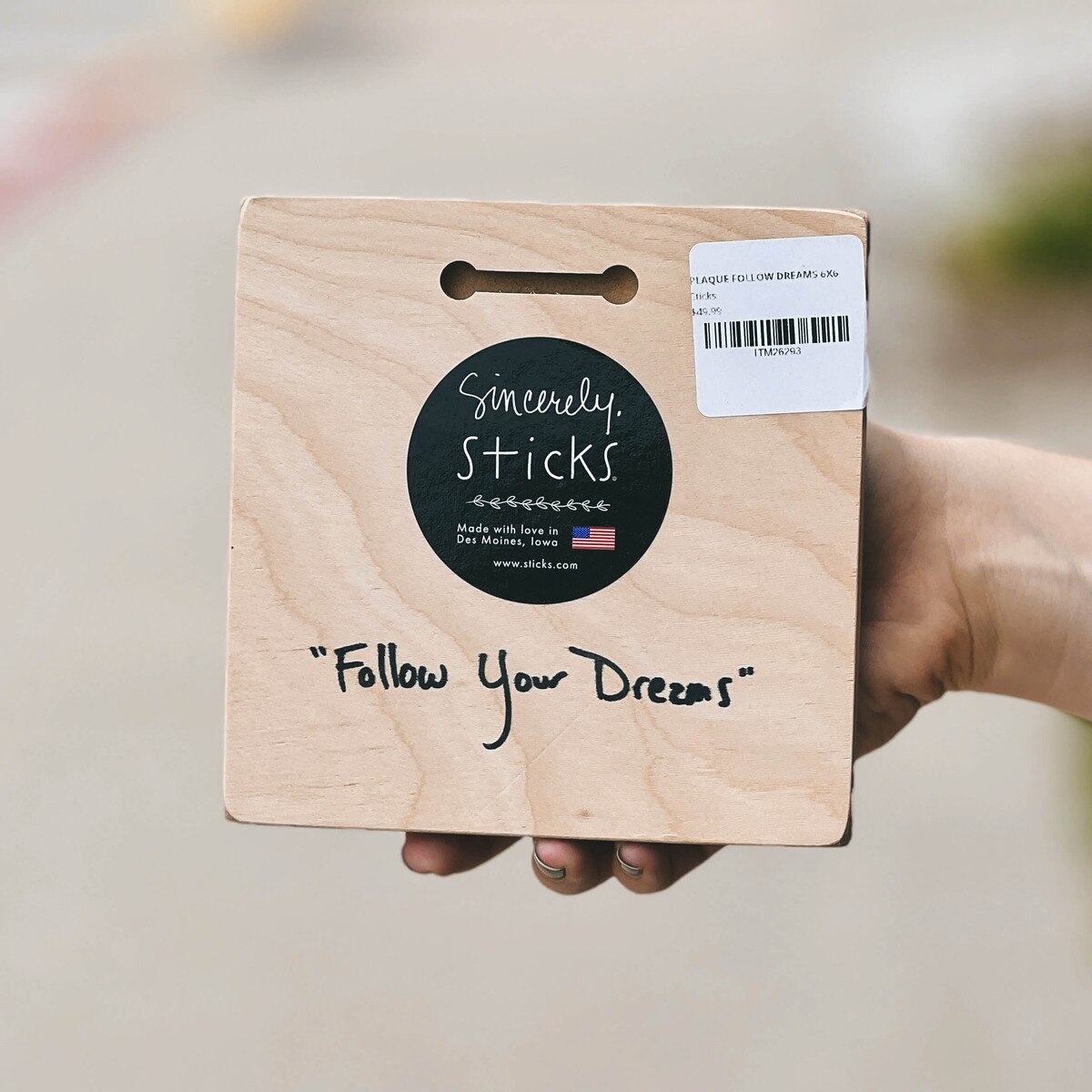 Sincerely Sticks ISU Follow Your Dreams Wooden Plaque